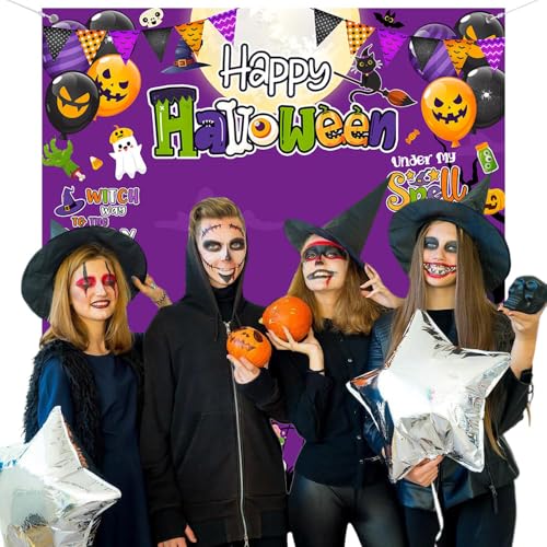 AIBIIN Purple Halloween Photo Backdrop - 70.8x78.7 Inch for Photography