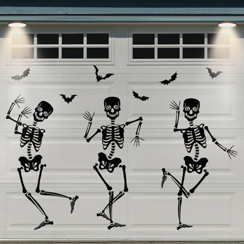 Halloween Skeleton and Bat Magnet Stickers - 31 Pcs Garage Door and Refrigerator Decor
