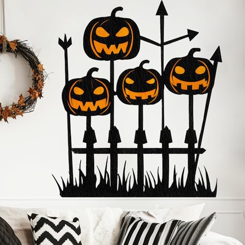 Pumpkin Jack-o-Lantern Halloween Wall Decal - Spooky Spooky Face Stickers