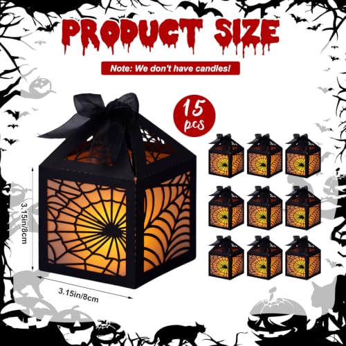 Halloween Spider Web Lantern Centerpieces - Black, 15 Pcs - Easy Assembly