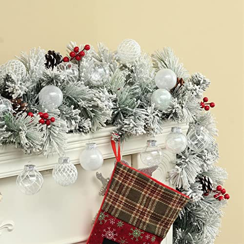 White Christmas Ball Ornaments Set 30pcs 2.36 Inch Shatterproof Xmas Tree Decorations - Variation of THIS listing