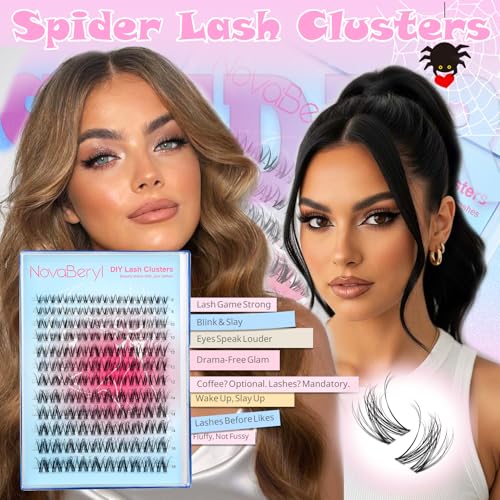 Spider Wispy Lash Clusters - Natural D Curl 8-16mm DIY Eyelash Extensions - Spider Breeze Variation