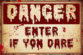 Halloween Metal Tin Sign Enter If You Dare 12x16 Inch Haunted House Wall Decor - Variation of 09