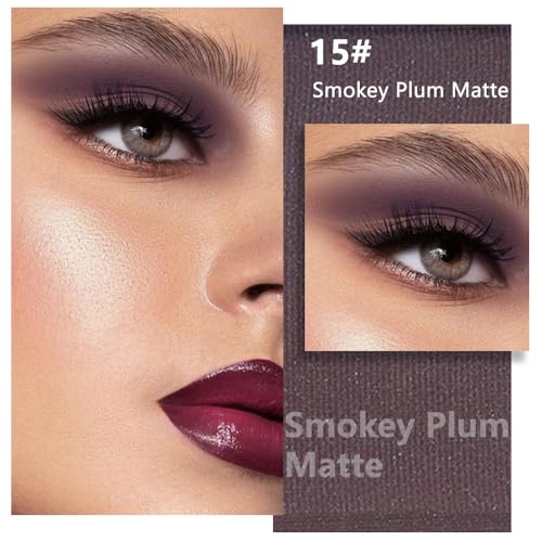 evpct Matte Eggplant Purple Eyeshadow Palette - Deep Mauve & Plum Shades, 0.04oz, A15 Variation