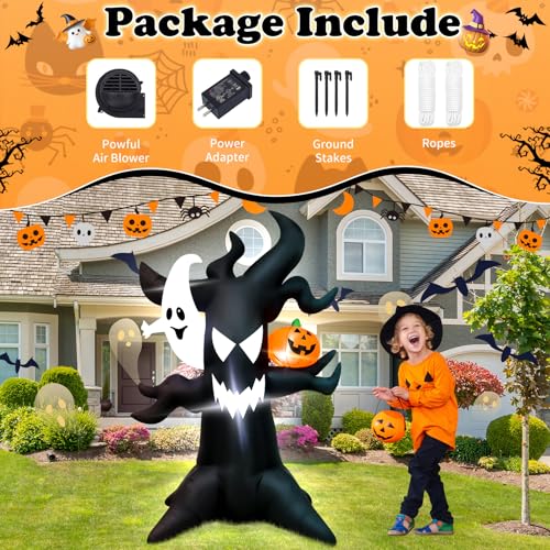 6ft Haunted Tree Inflatable Ghost & LED Pumpkin Halloween Yard Decor - Variation of THIS listing