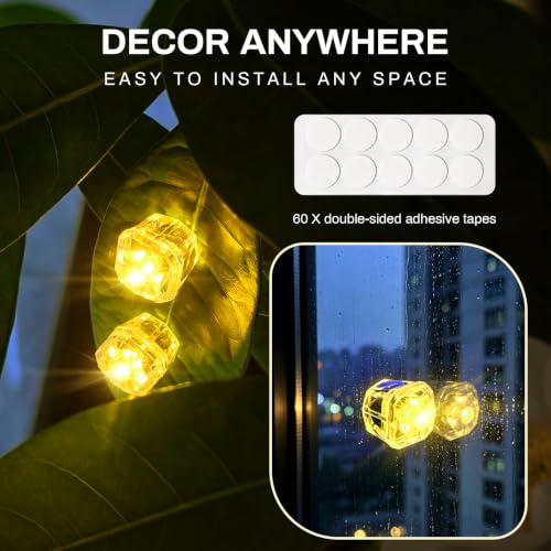 Mini Diamond LED String Lights Waterproof Battery Operated - Yellow, 48 pcs