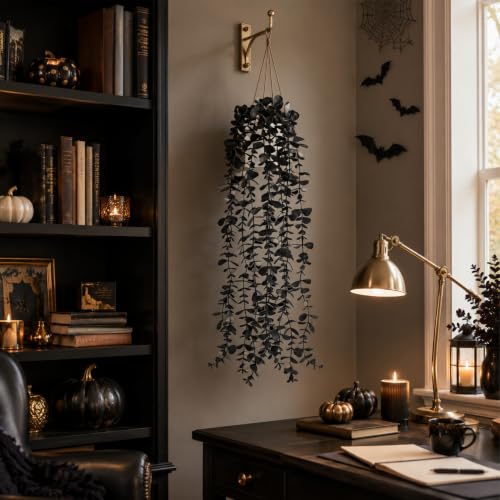 Black Faux Hanging Gothic Plants for Halloween Decorations - Variation of THIS listing