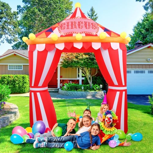 10ft Circus Inflatable Arch Halloween Carnival Party Decoration with LED Lights