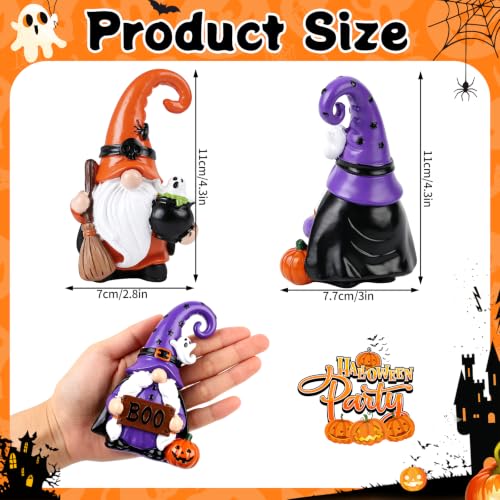 Halloween Gnome Decorations Set of 2 Resin Spooky Figurines Indoor Home Decor