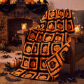 Halloween Pumpkin Face Reversible Knit Throw Blanket - Black and Orange