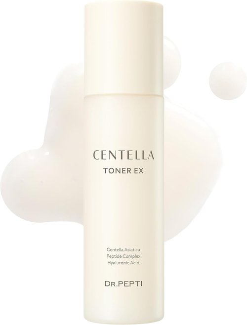 DR.PEPTI Centella Milky Toner EX - 63% Centella & 8-Type Hyaluronic Acid for Dry Skin - 6.09 fl oz