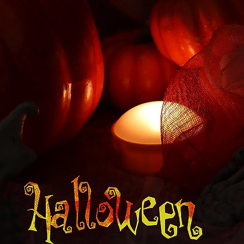 LED Pumpkin Lights with Remote & Timer - 12 Pack, 2.6x1 Inches, Orange for Halloween & Festive Decor
