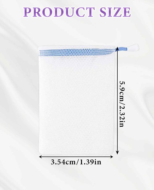 DAWZMR 60PCS Mesh Soap Bags for Soap Bars, Shampoo Lather Net for Foaming & Drying for Shower Body Facial Cleaning