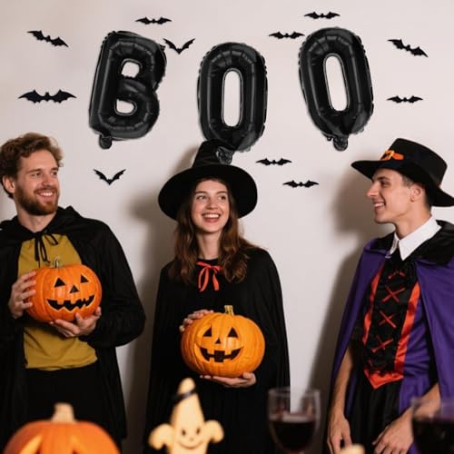 Halloween Balloons and 3D Bat Decor Set - Spooky Party Supplies