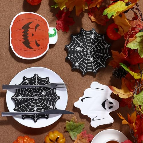 Halloween Paper Napkins 13x13 Inch 120 Pack Spooky Party Disposable Tableware