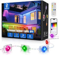 50FT RGBIC Outdoor Smart Lights - Waterproof Eave Decor with App & Voice Control