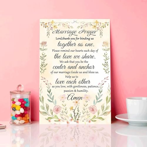 Marriage Prayer Quotes Canvas Wall Art Decor - 12x8 Inch Framed Christian Blessing Print for Living Room & Bedroom Variation of THIS listing