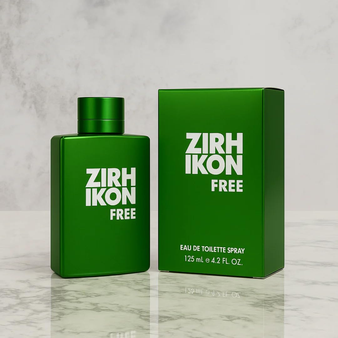 Zirh Ikon Free Eau de Toilette for Men - Fresh Citrus & Cedarwood Cologne - 4.2 fl oz (125 ml)