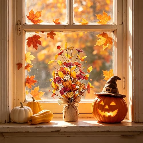18-Inch Fall Table Tree Decor for Autumn Thanksgiving Home Decorations - Orange/Yellow
