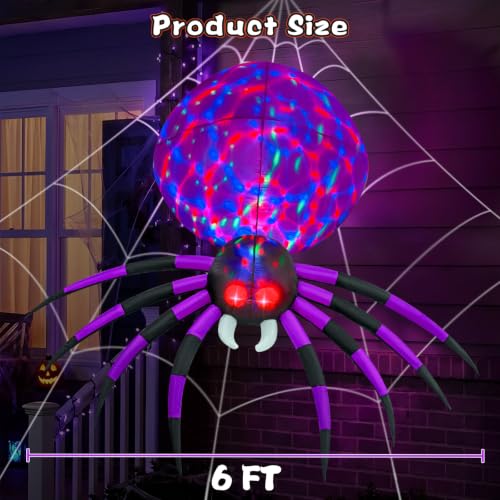 6FT Halloween Inflatable Spider with Bright LED Lights - Outdoor Decoration - Variation of THIS listing