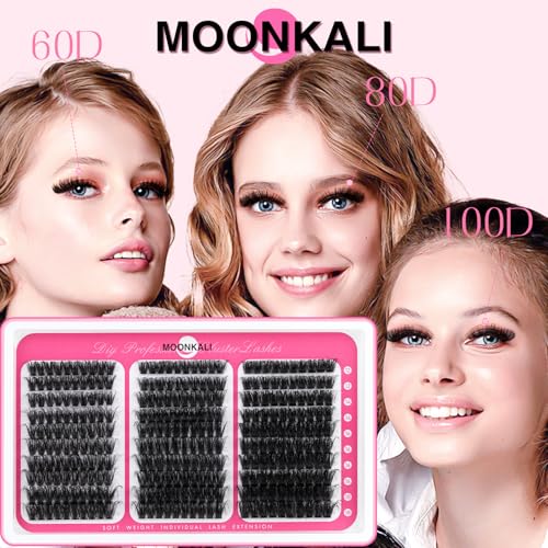 Lash Clusters 60D 80D 100D Mix Individual Eyelash Extensions - 12-18mm Thick Volume, Reusable, Waterproof, DIY False Mink Lashes - Variation: LASH-60D 80D 100D