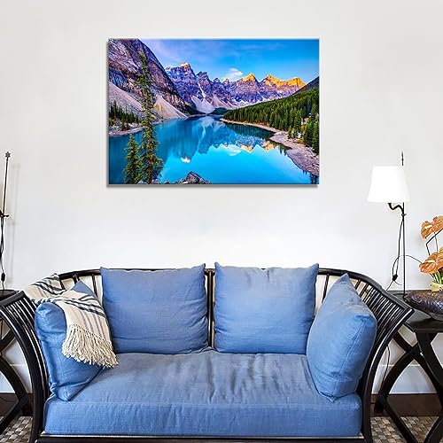 Mountain and Lake Nature Landscape Wall Art Canvas - Lake Variation 36"L x 24"W