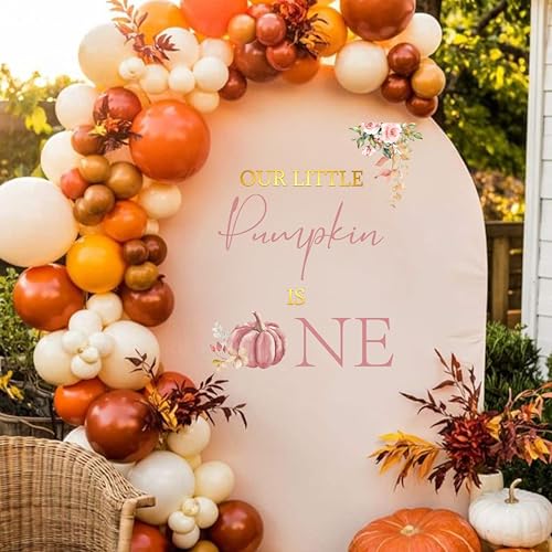 Pink Our Little Pumpkin Is One Fall Birthday Wall Decal - Baby First Celebration