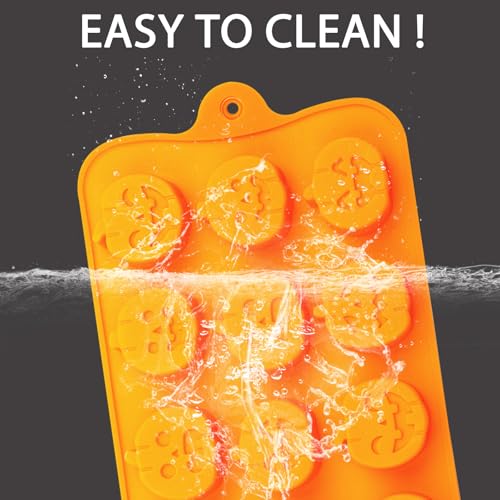 Halloween Silicone Candy Molds Set - Ghost & Pumpkin, Brown & Orange, 4 Pack