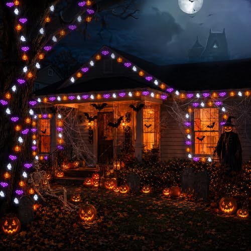 Halloween String Lights 20FT 30 LEDs Waterproof Pumpkin Ghost Bat 3D Decor