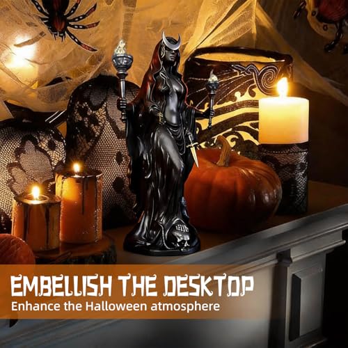 Gothic Resin Statue Hecate Torch - Spooky Decor Figurine for Home & Office