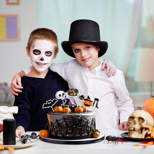 Halloween Cupcake Toppers - 80 Pcs Spooky Haunted House Party Cake Decorations - Variation: Halloween