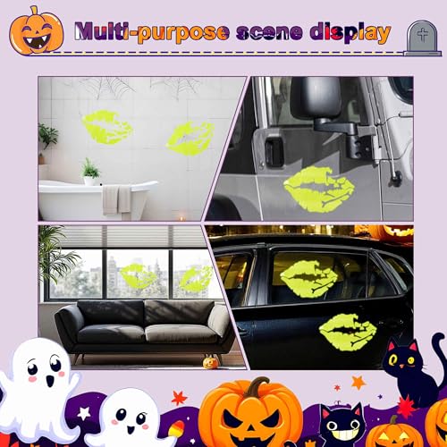 Halloween Car Lip Decals Green Skull Lips Stickers for Vehicle Window Wall 1 Pcs