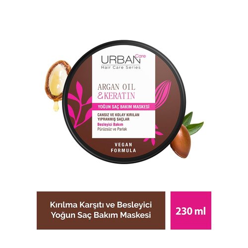 Urban Care Argan Oil & Keratin Hair Mask - Intensive Nourishment for Soft, Healthy Hair
