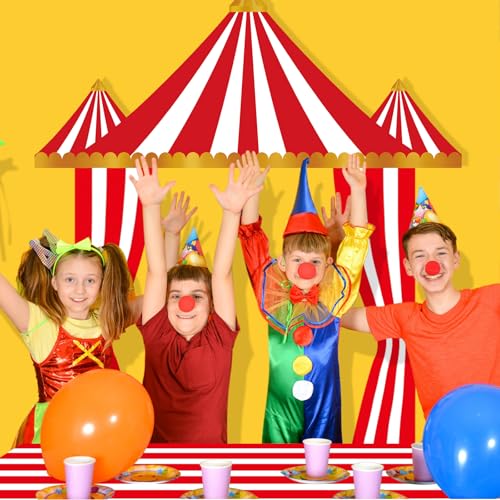 Fanfanwin 4-Piece Striped Circus Tent Decorations Carnival Party Set