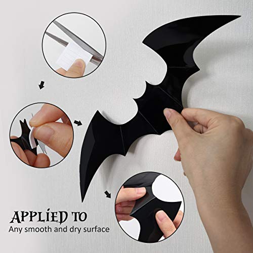 Halloween 3D Bat Decorations Set - 60 PVC Flying Wall Stickers for Party & Home Decor