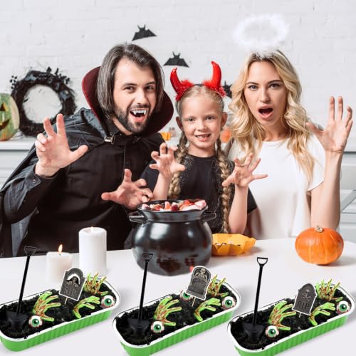 Halloween Zombie Hands Cake Topper Set with Pans and Spades - Spooky Party Supplies