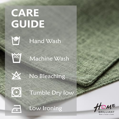 Green Linen Cloth Placemats Set of 8 - Heat Resistant Dining Table Decor
