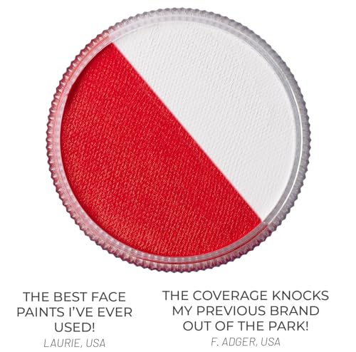 Split Red & White Face & Body Paint – Water-Based Professional Makeup 30g