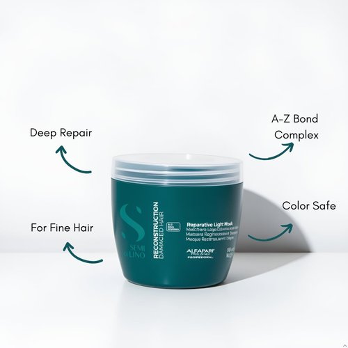 ALFAPARF MILANO Hair Mask - Semi Di Lino Reconstruction for Damaged Fine Hair | Vegan, Color Safe, Deep Conditioner