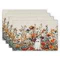 Halloween Placemats Set of 4 Ghost Flower 12x18 Inches Kitchen Table Decor