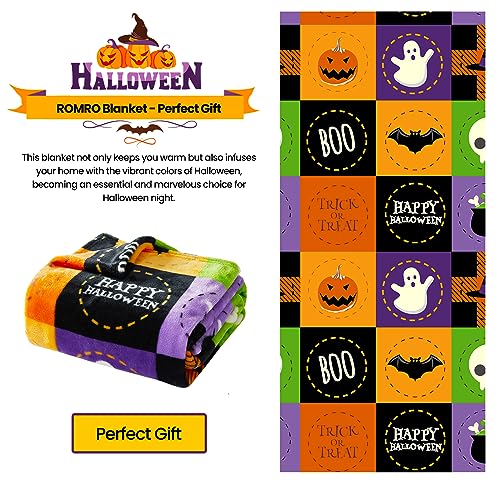 Ghost Halloween Fleece Throw Blanket 50x60 Inches - Soft & Cozy Fall Decor