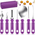 Halloween Pumpkin Carving Kit with 7 Tools & Purple Storage Bag - DIY Jack O Lantern