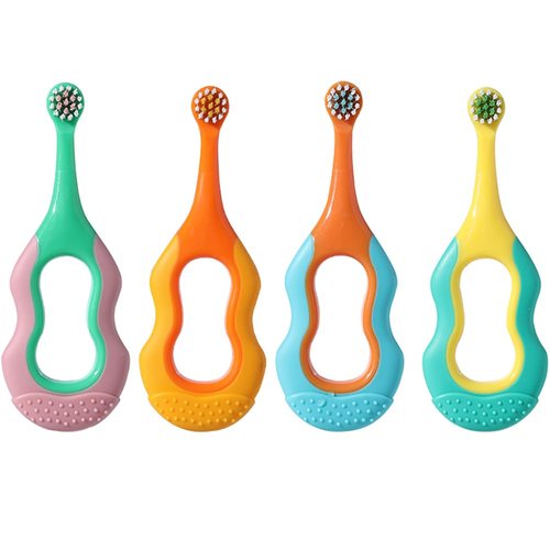 onluckdeer Baby Toothbrush,Lovely Calabash Handle Design Soft Bristles Infant to Toddler Toothbrush,Small Head for 0-3 Years, Teething Relief,4 Pack