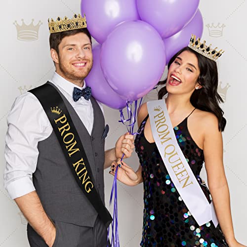 Cool Style Prom King and Queen Crowns and Sash Set for Men Women