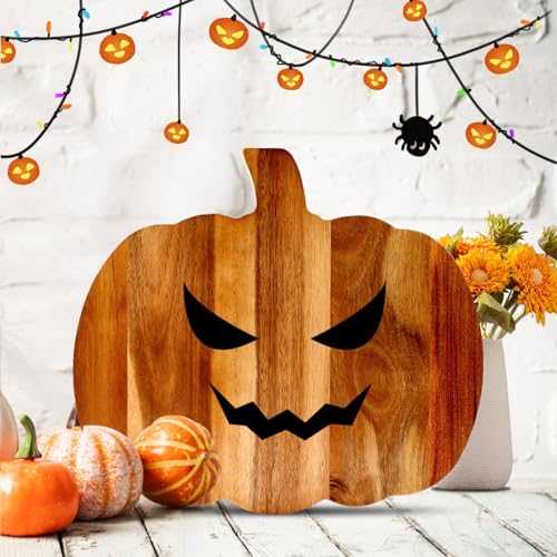 Halloween Pumpkin Wooden Cutting Board - Fall Kitchen Decor & Serveware