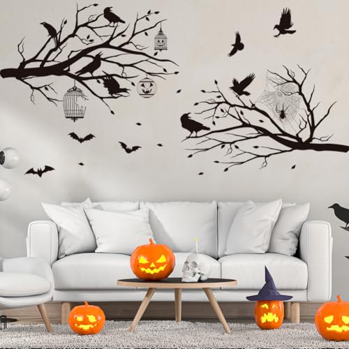 Halloween Wall Decals Black Tree Branch Wall Stickers - Halloween Tree Variation