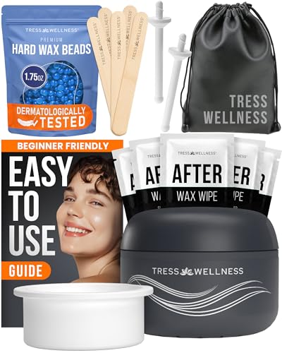 Stripless Facial & Eyebrow Wax Kit with Mini Warmer - Travel & Quick Use