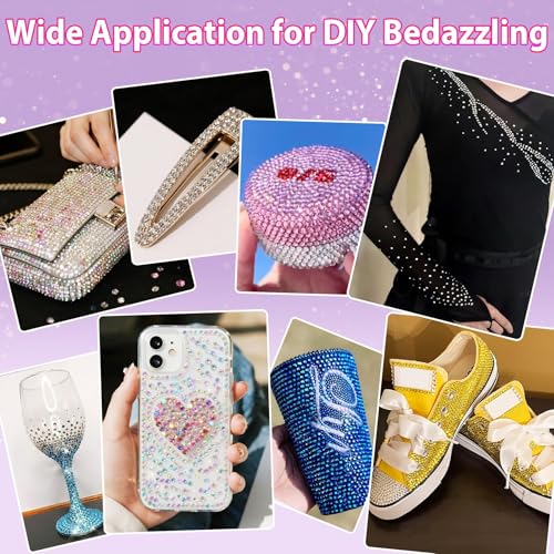 Jelly Multicolored Rhinestones Bedazzling Kit - 28 Colors, 3mm Large Pack with Glue & Tools