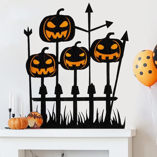 Pumpkin Jack-o-Lantern Halloween Wall Decal - Spooky Spooky Face Stickers