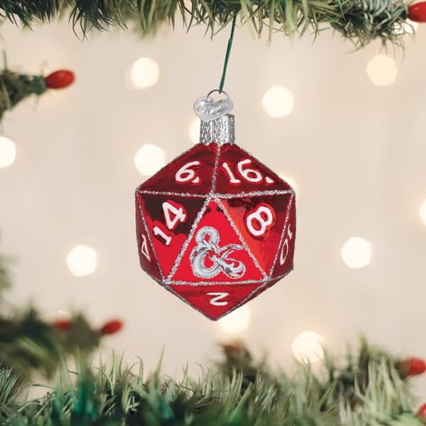 Dungeons & Dragons D20 Glass Ornament - Handcrafted Holiday Gaming Decoration